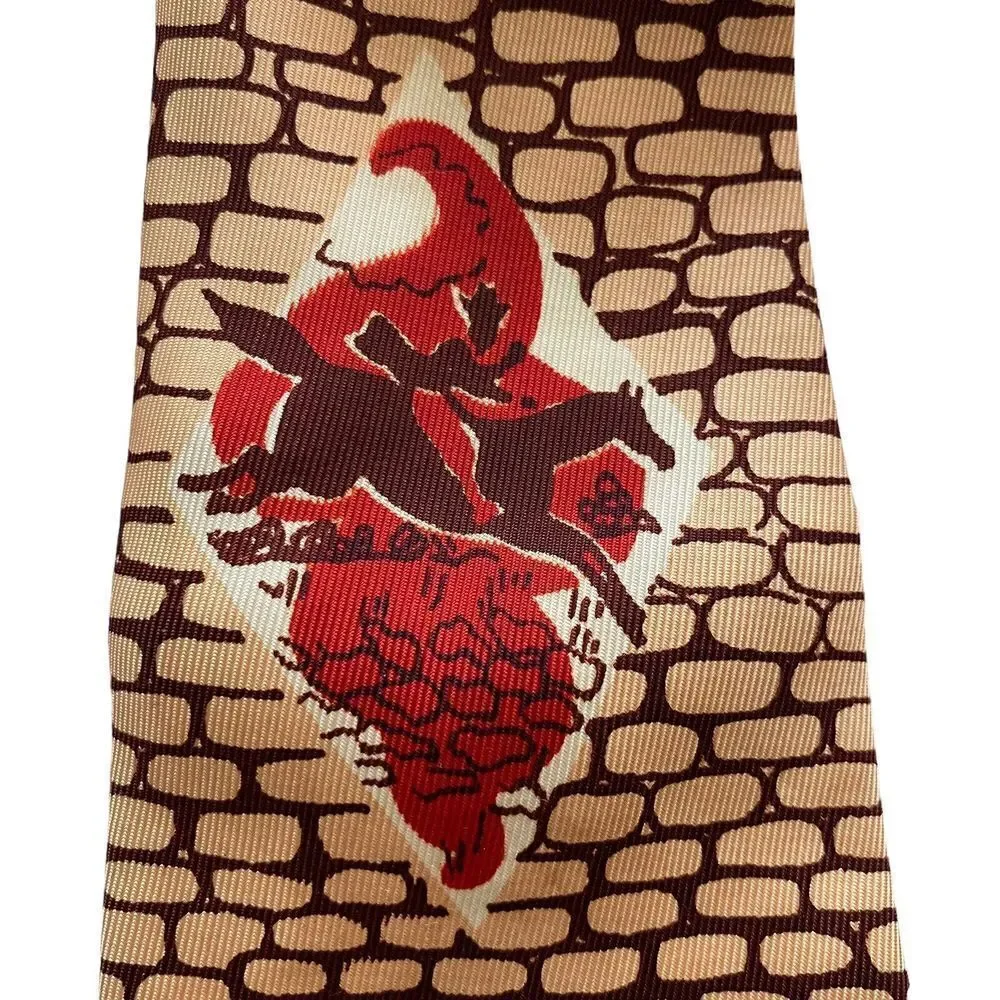 Arrow Vtg 1940s Men's Tie Cravat Cowboy Horse Swing Rockabilly